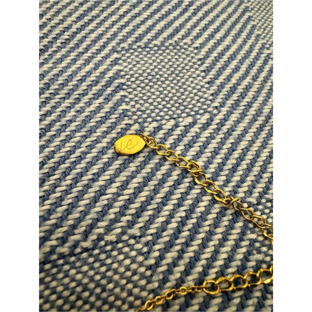 Delicate Gold Chain Necklace with Single CZ Pendant - Picture 3 of 3